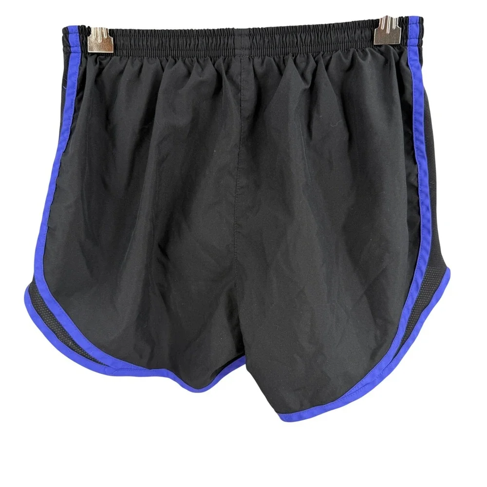 Nike Running Shorts Womens Small Black Blue‎ Dri-FIT Tempo Track Mesh Trim
